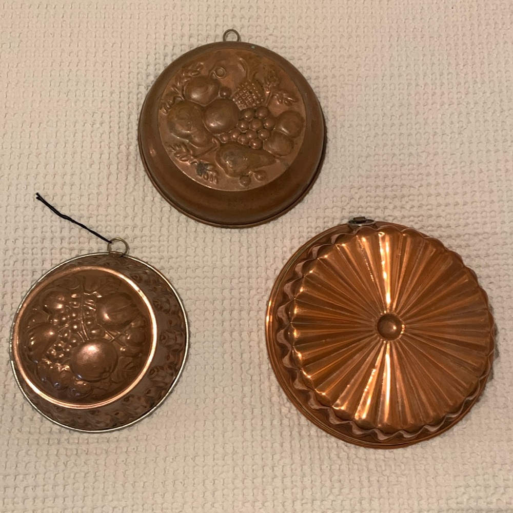 Vintage Decor Copper Metal Hanging Molds